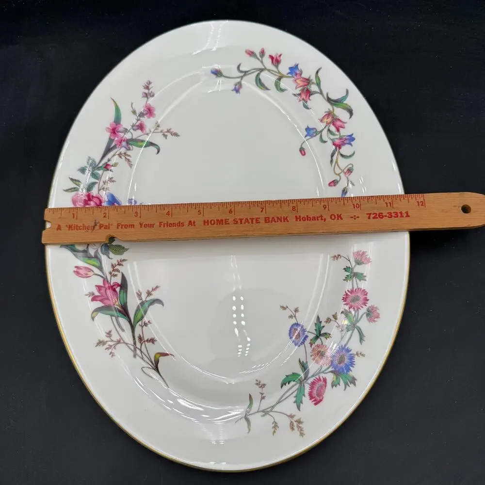 Vintage Platter by Wedgwood in Devon Sprays Bone China 15.25
